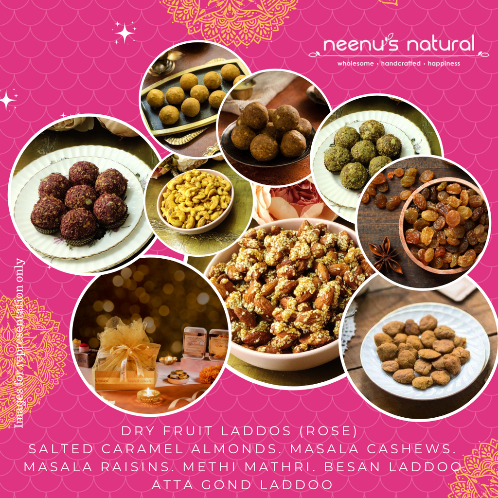 Gift 36 -Hamper - Available Only In Bangalore - Assorted Laddoo+Flavoured nuts+Crispy Namkeen