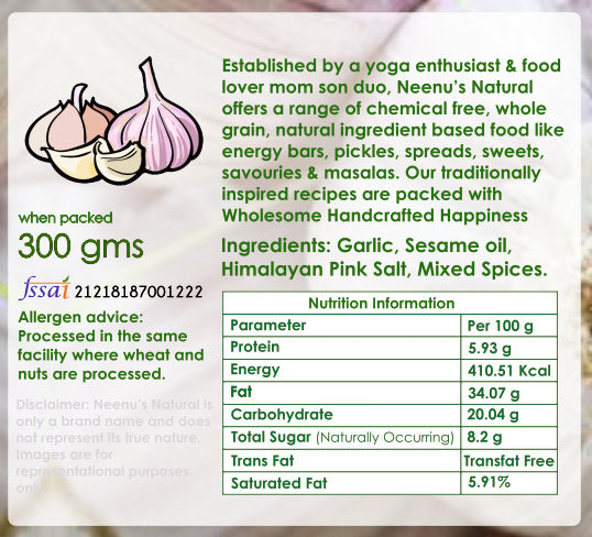 garlic pickle nutrition