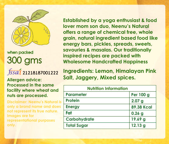 lemon garam masala nutrition