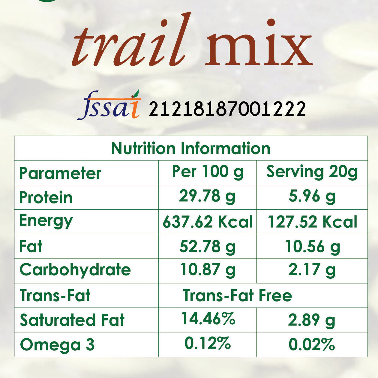 trailmix nutrition